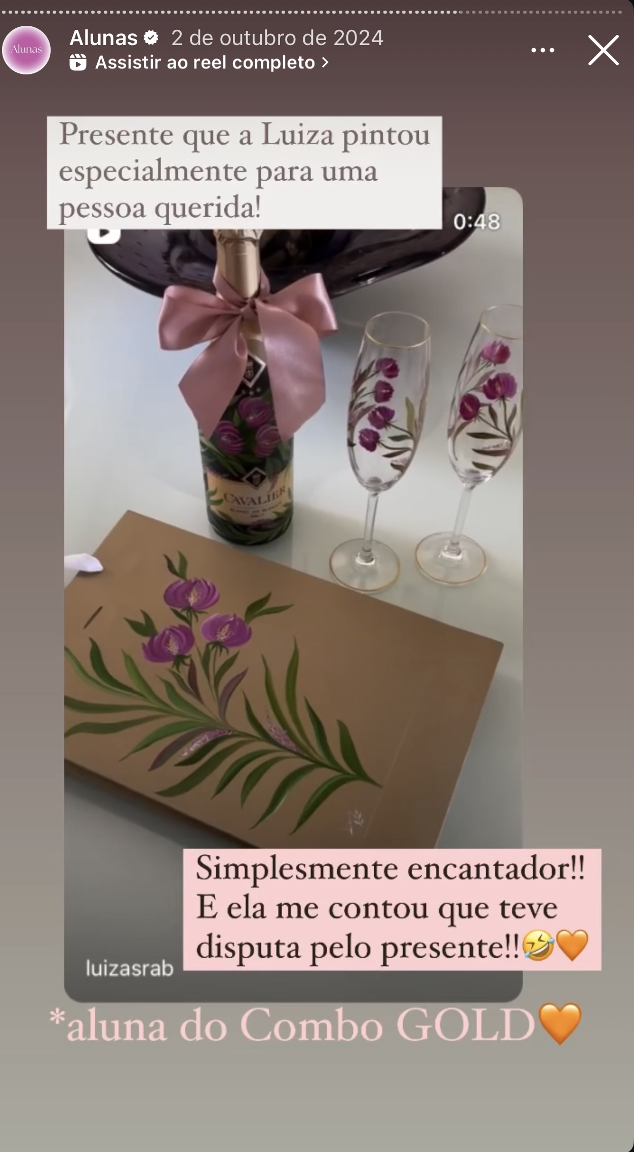 Peça pintada por aluna