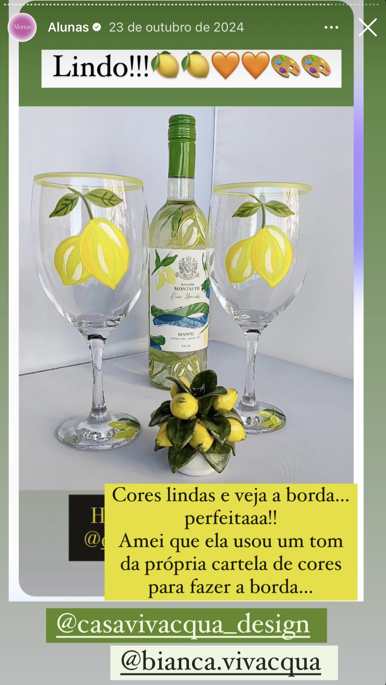 Peça pintada por aluna